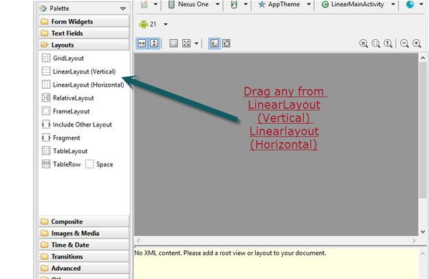Drag Linear Layout